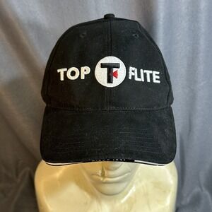 Top Flite Hat Cap Strap Back Black TL-Tour Since 1971 Golf Mens Classic Cotton